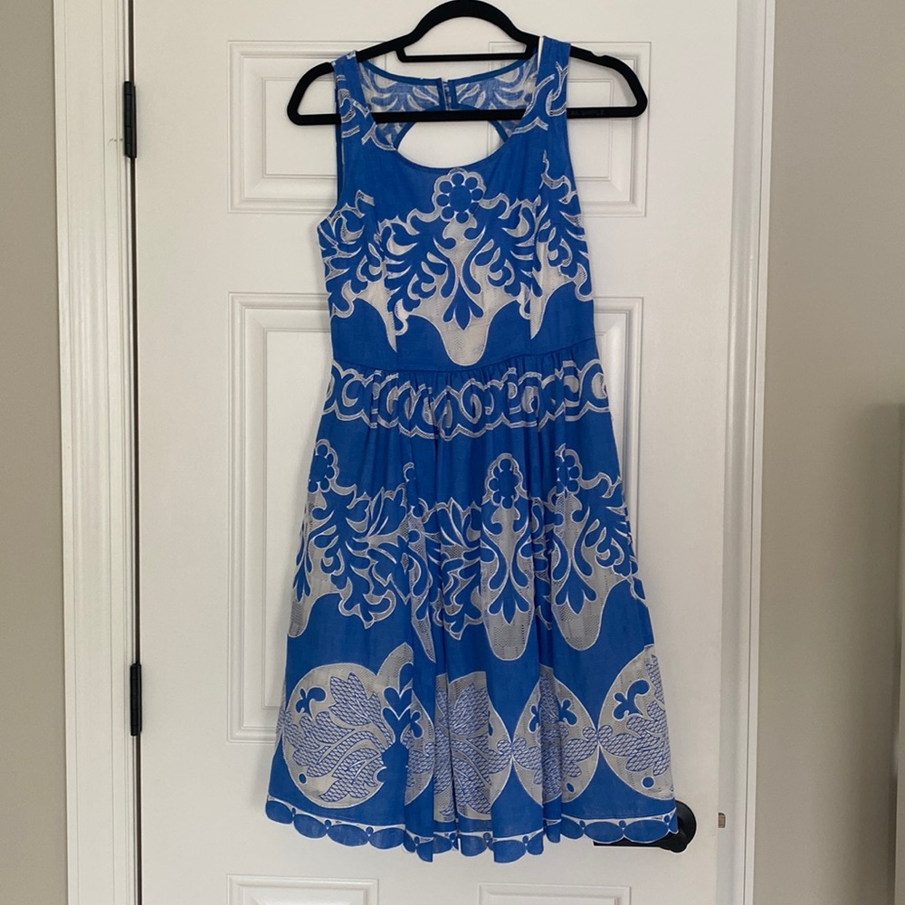 Anthropologie Blue and White Plenty by Tracy Reese Dress - Picture 2 of 9
